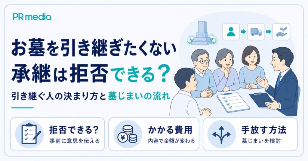 お墓を引き継ぎたくないときの対処法と承継を拒否できるかを専門家が解説するアイキャッチ画像