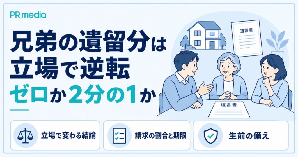 兄弟の遺留分は立場で逆転しゼロか2分の1かを解説する記事のアイキャッチ画像